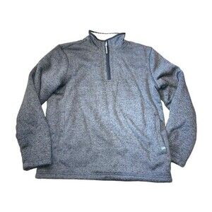 Orvis Gray 1/4 Zip Sherpa‎ Lined Fleece Pullover Men's Size L
